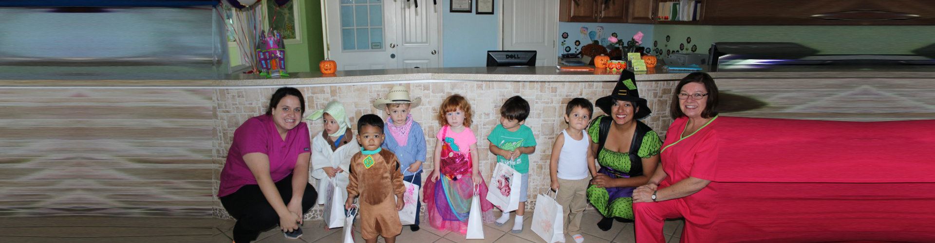 kids having a haloween party